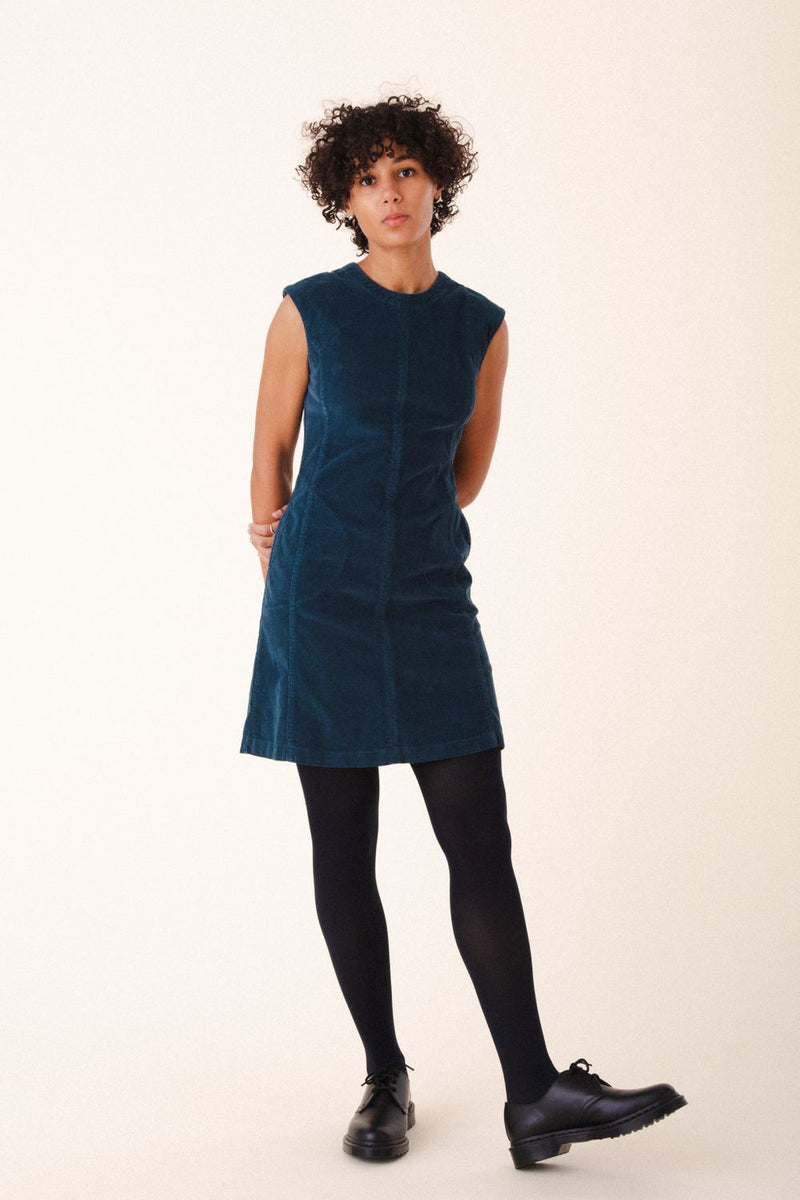 Feel Form Corduroy Dress in Atlantic