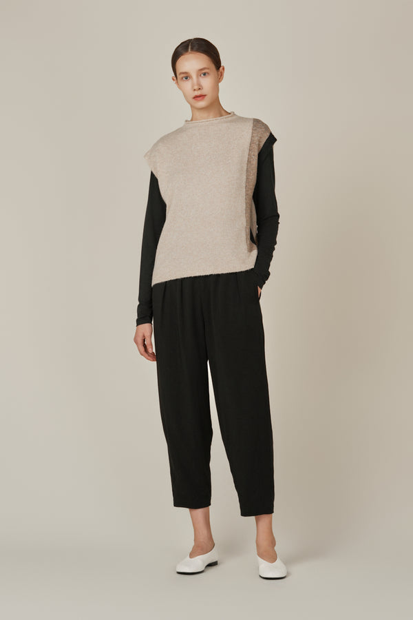 Tencel Barrel Pants - Black