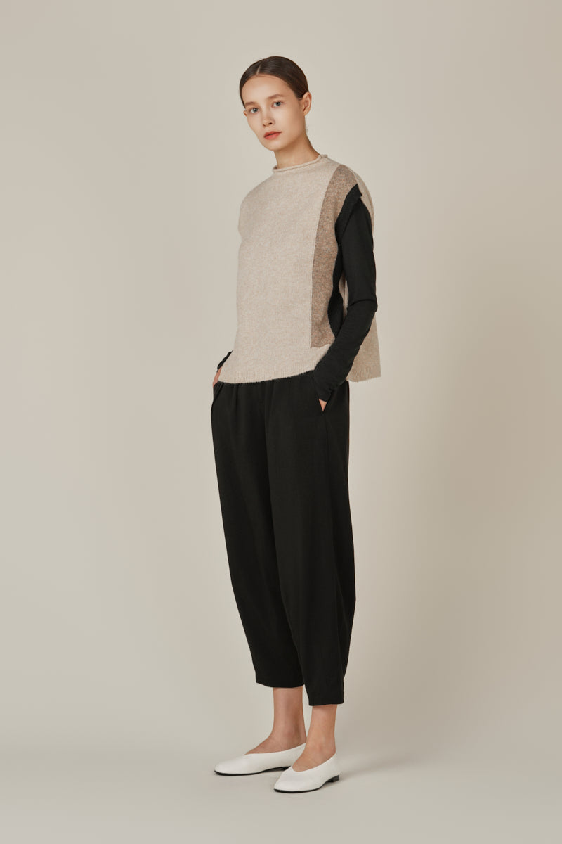 Tencel Barrel Pants - Black
