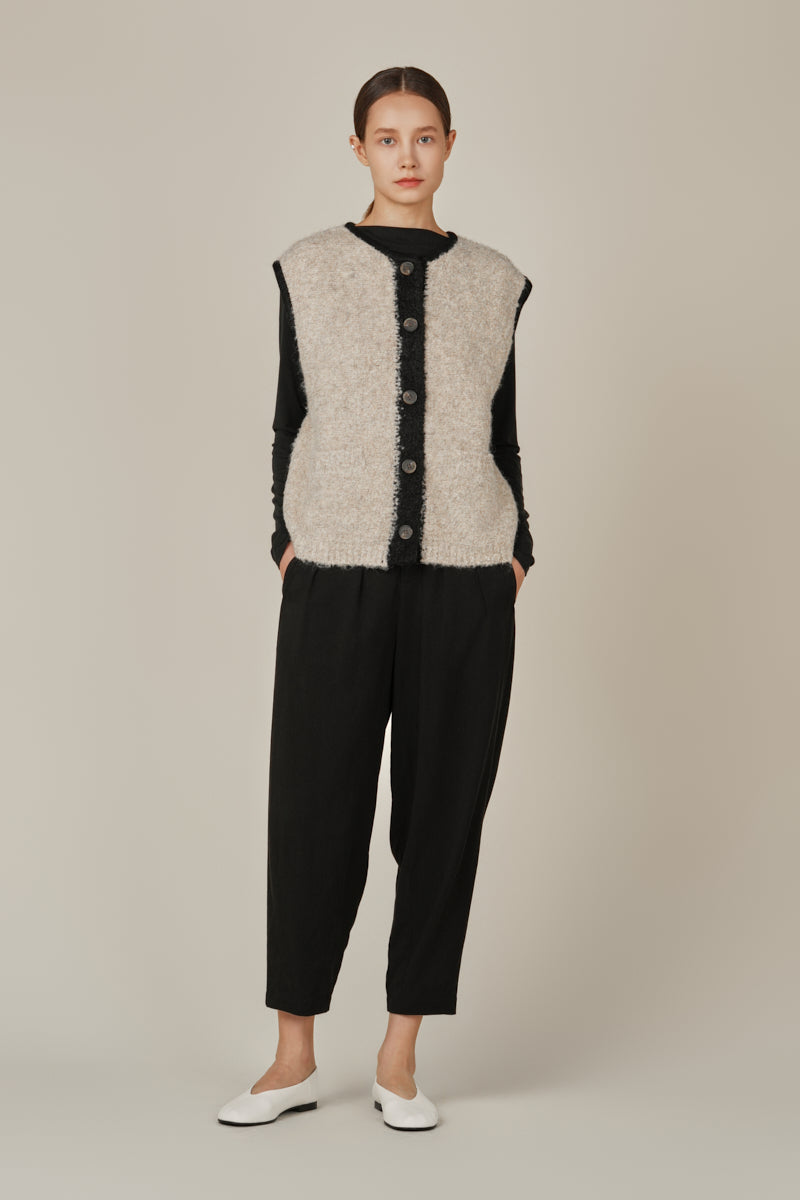 Tencel Barrel Pants - Black