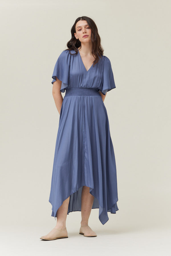 Unbalanced Maxi Dress in Cornflower Blue