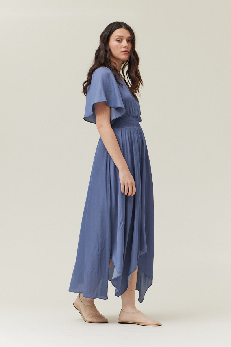 Unbalanced Maxi Dress in Cornflower Blue