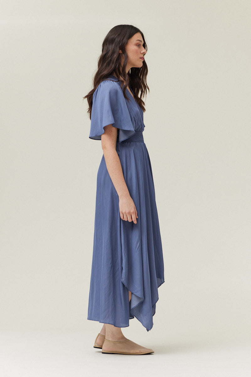 Unbalanced Maxi Dress in Cornflower Blue