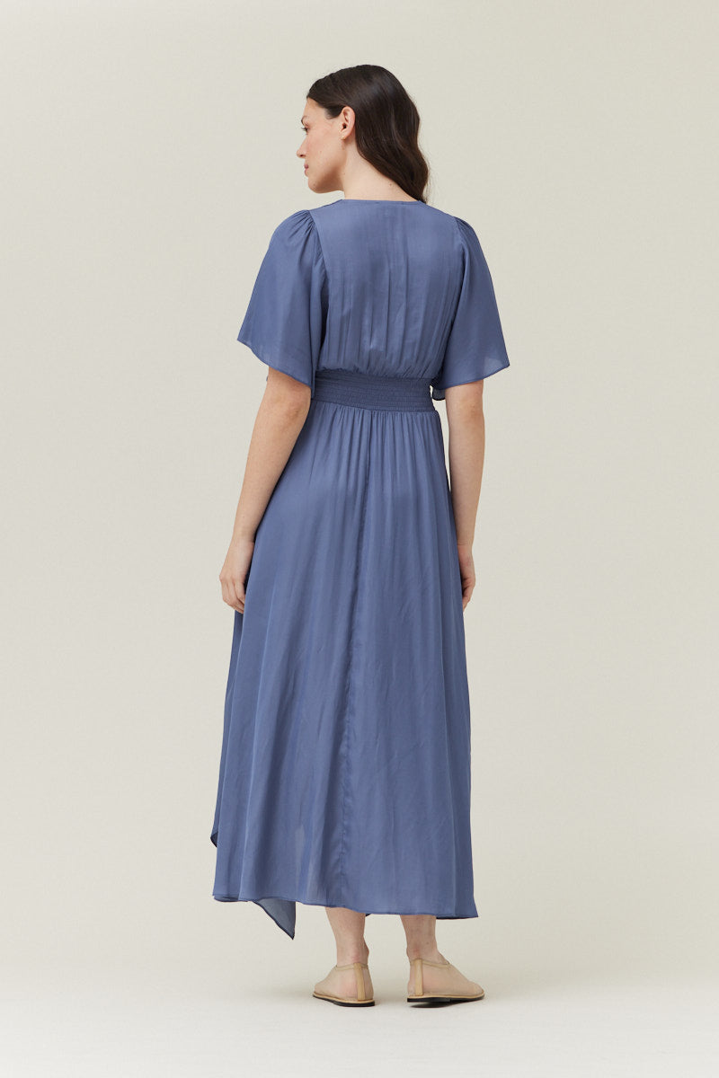 Unbalanced Maxi Dress in Cornflower Blue