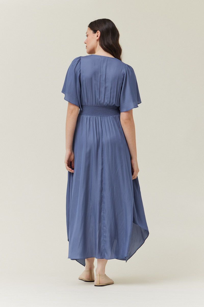 Unbalanced Maxi Dress in Cornflower Blue