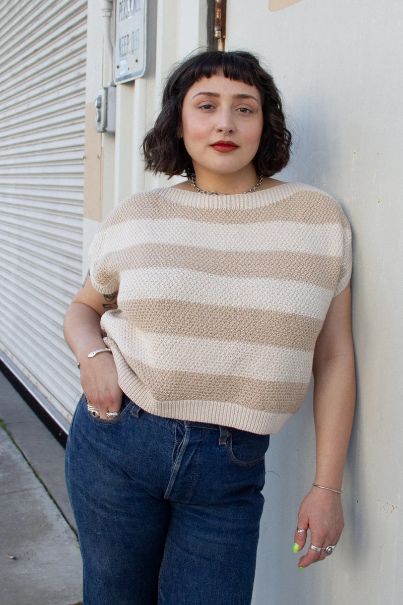 Alfie Sweater in Oatmeal Stripe