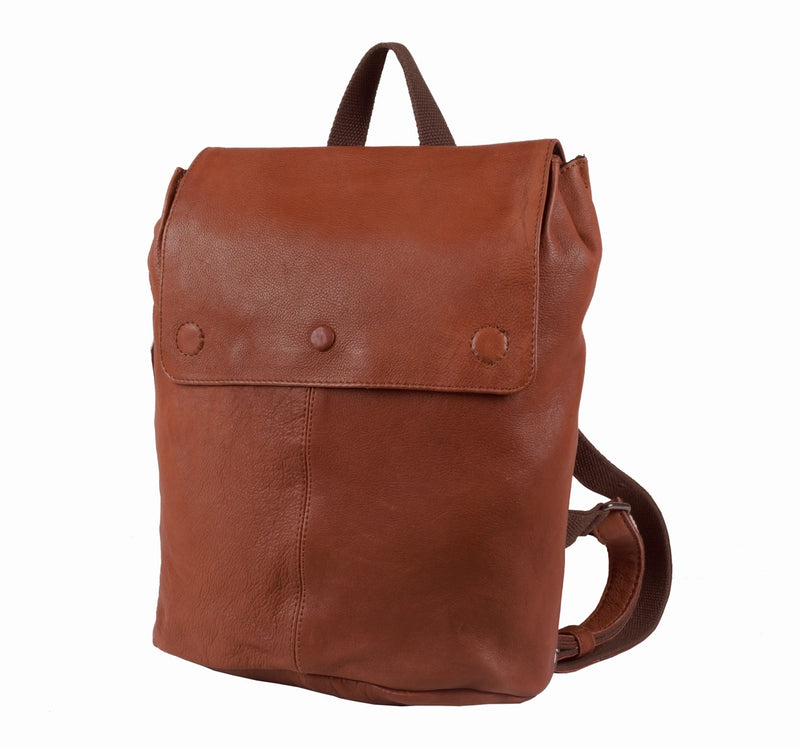 Aria Leather Backpack - Cognac