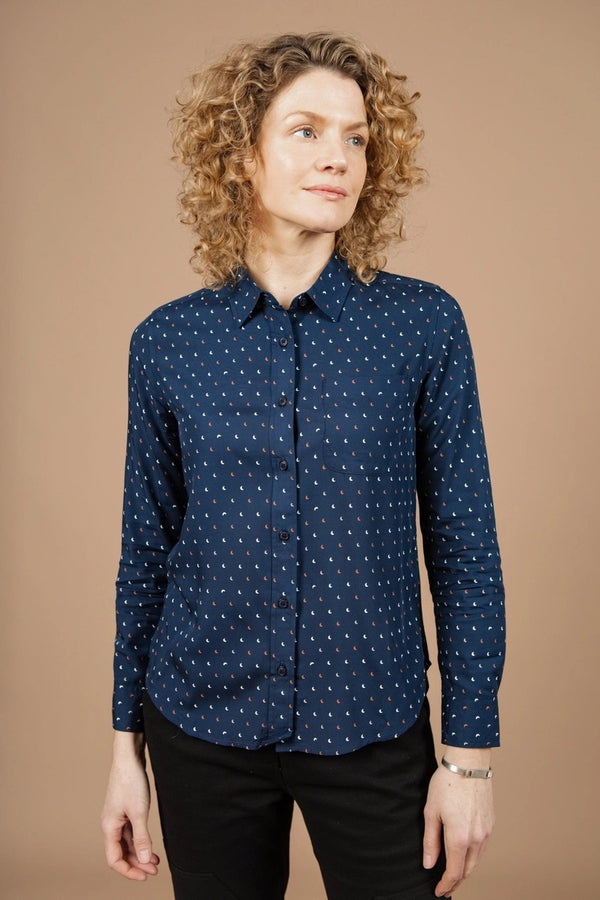 Ash Slim Shirt in Midnight Crescent