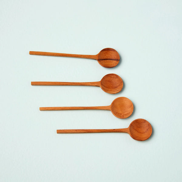 Teak Thin Spoons, set of 4