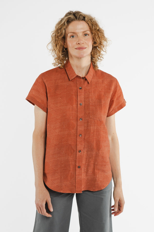Bea Shirt in Rust Lines