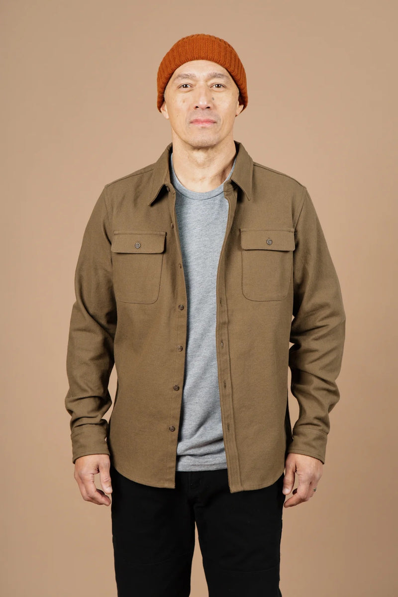 Bedford Shirt in Olive Twill