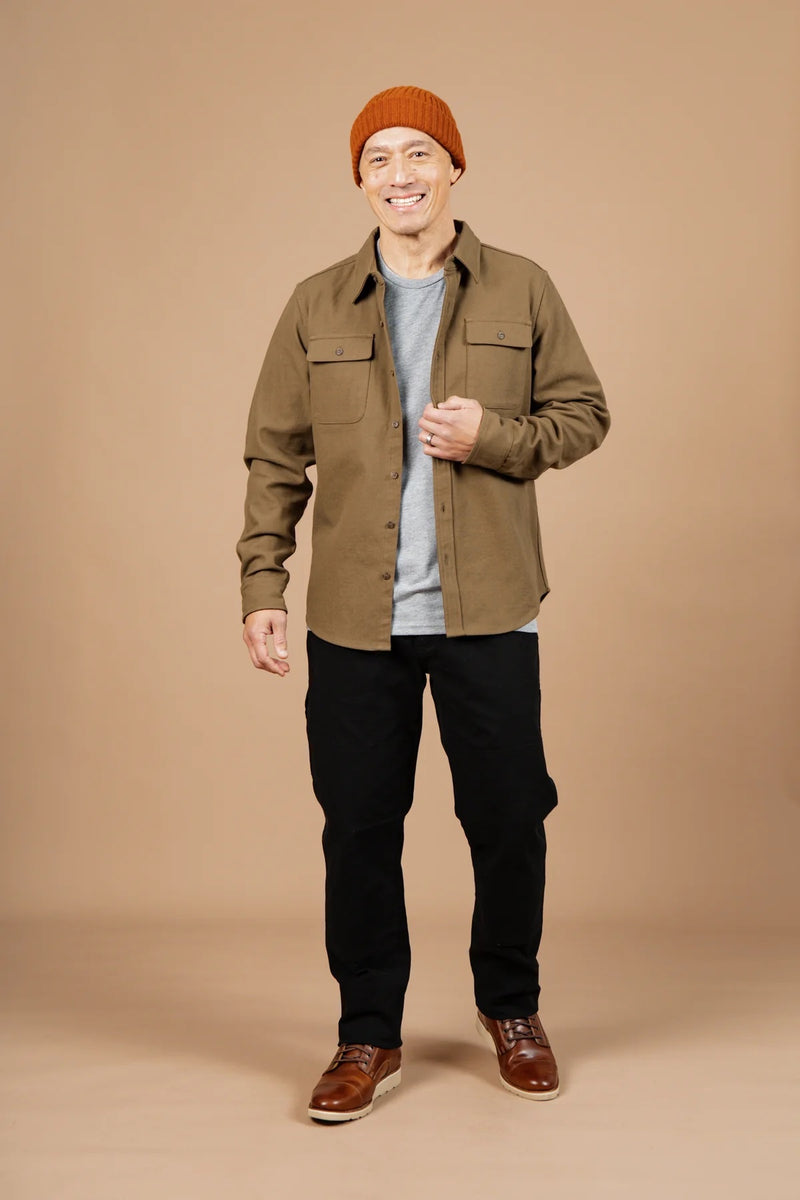 Bedford Shirt in Olive Twill