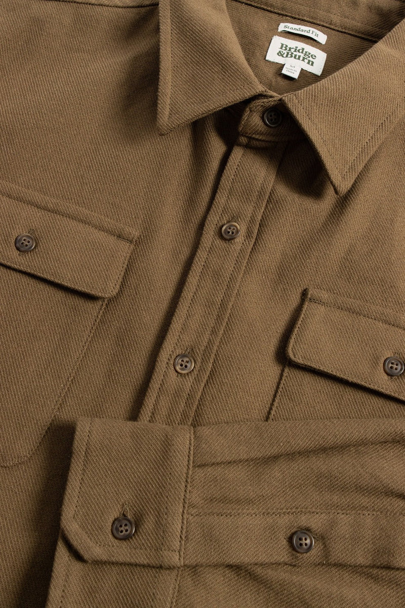 Bedford Shirt in Olive Twill