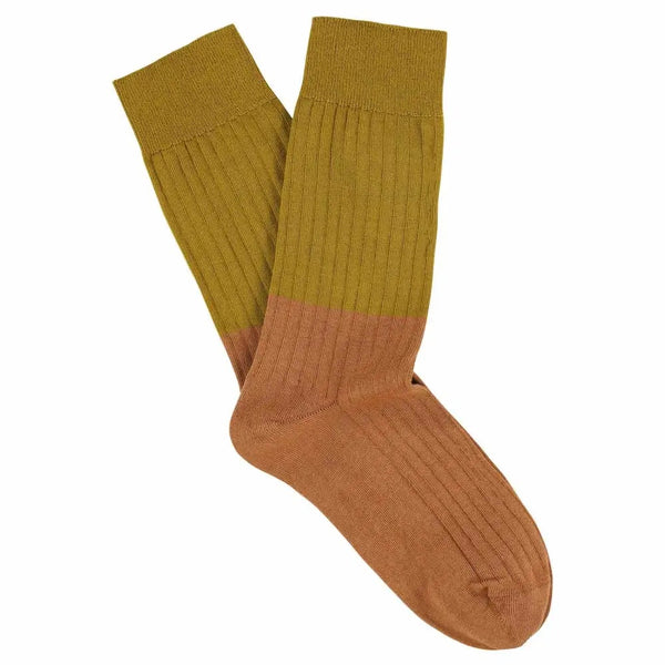 Block Socks - Mustard/Bronze