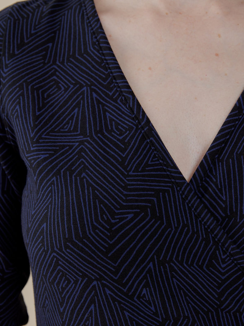 Callie 3/4 Sleeve Dress - Tree Rings Midnight