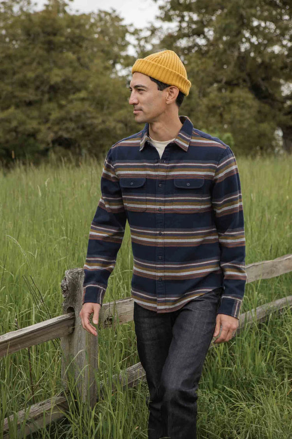 Cole Slim Shirt - Coastline Stripe
