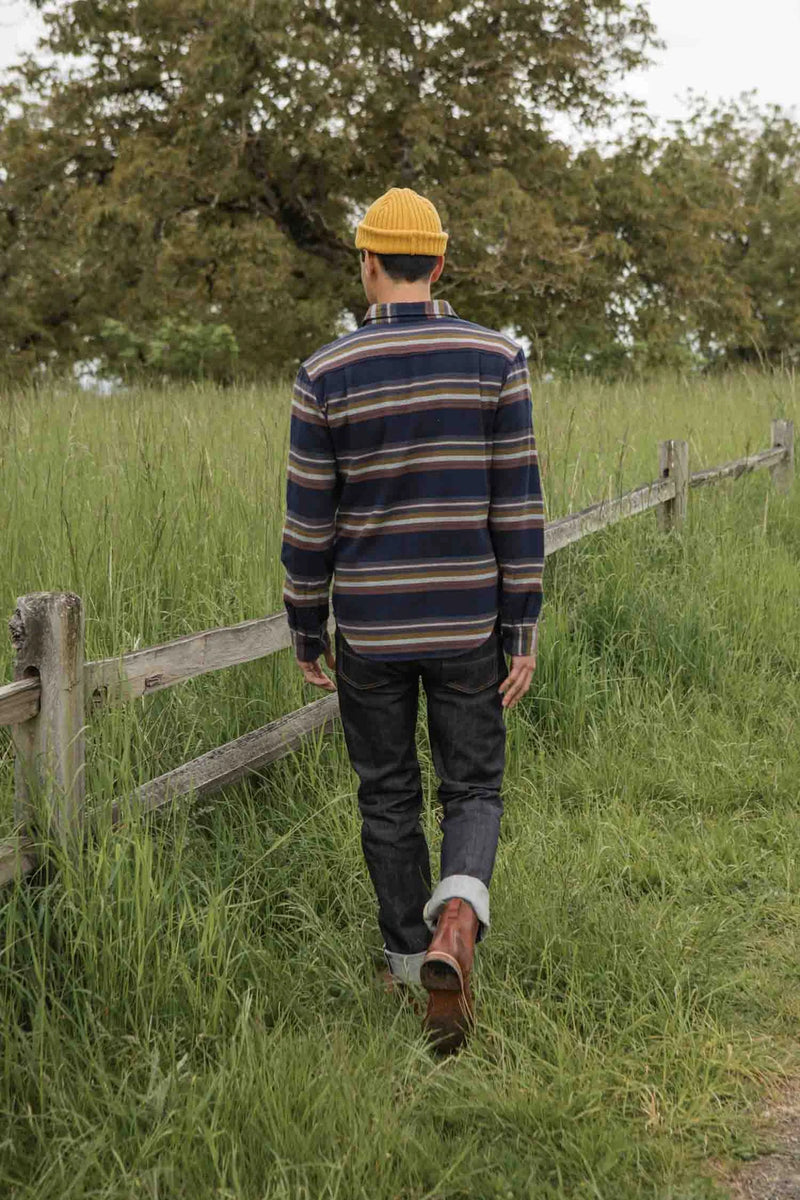 Cole Slim Shirt - Coastline Stripe