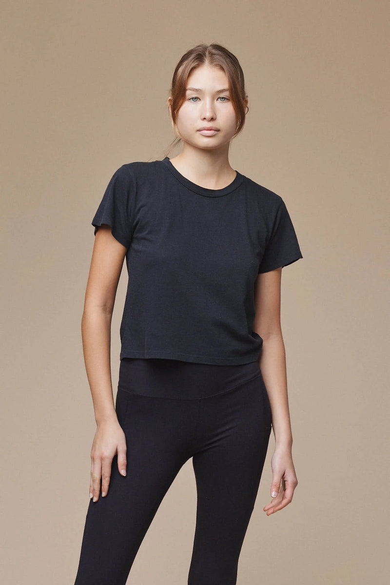 Jungmaven Cropped Ojai Tee - Black