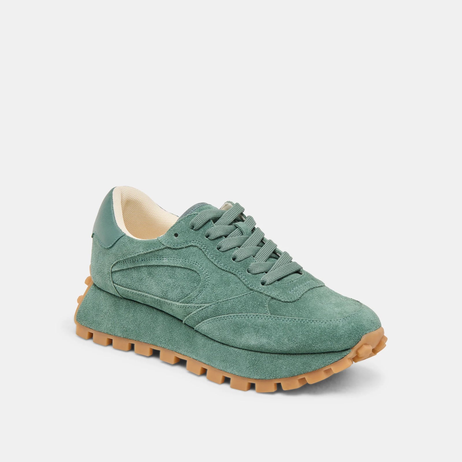 Tricia Sneakers - Dk Green Suede – Foxglove Berkeley