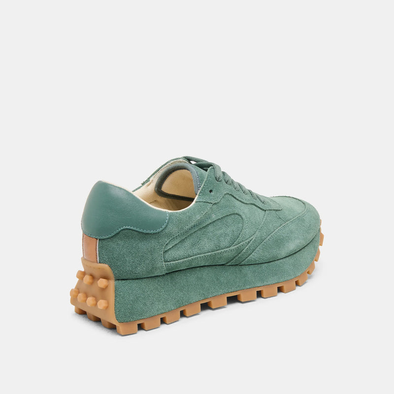 Tricia Sneakers - Dk Green Suede