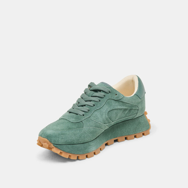 Tricia Sneakers - Dk Green Suede