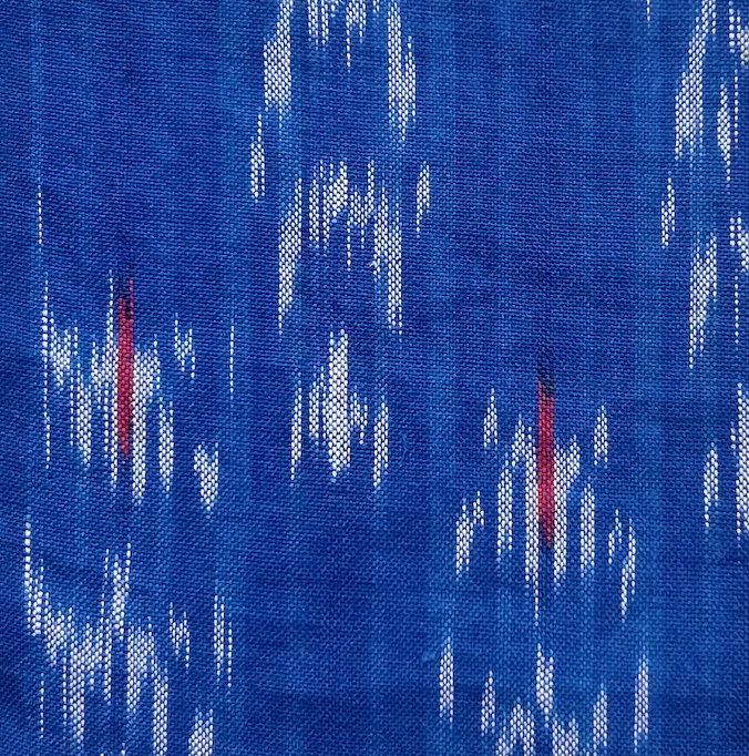 Elaine Day Dress in Blue Ikat