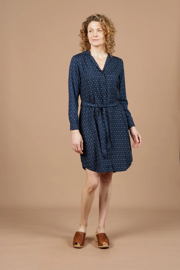 Emery Shirt Dress in Midnight Crescent