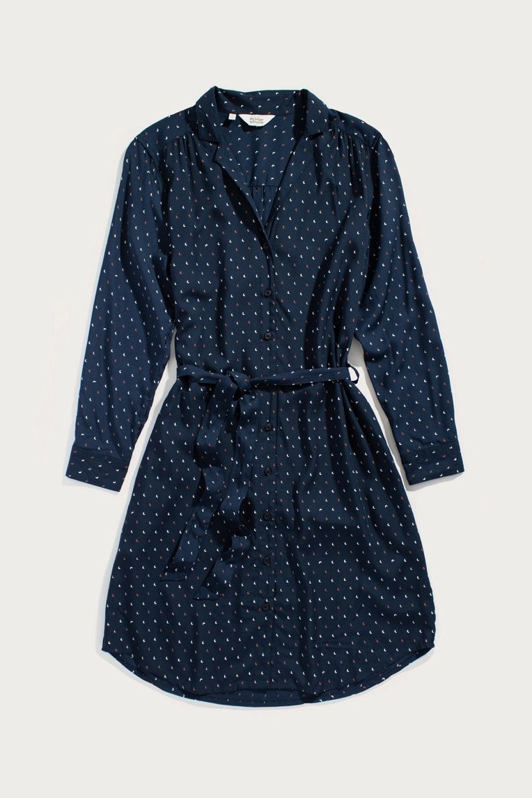 Emery Shirt Dress in Midnight Crescent