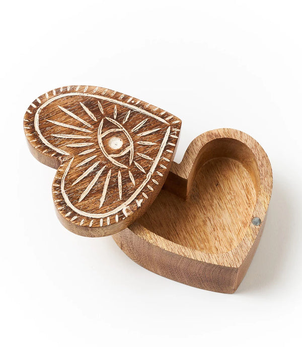 Evil Eye Heart Box with Swivel Lid