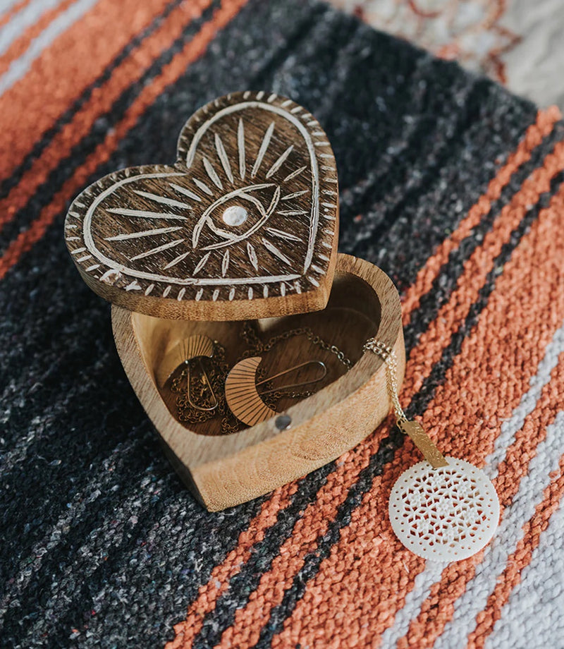 Evil Eye Heart Box with Swivel Lid