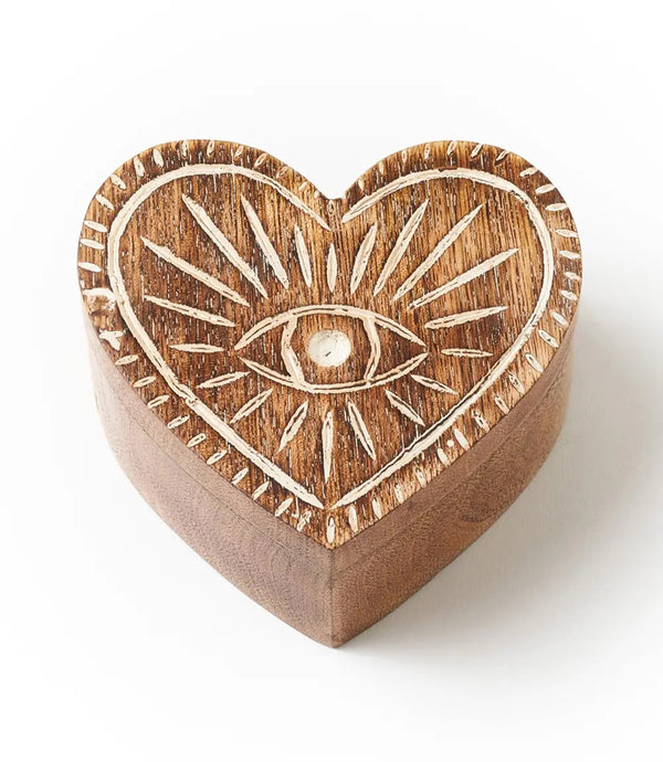 Evil Eye Heart Box with Swivel Lid