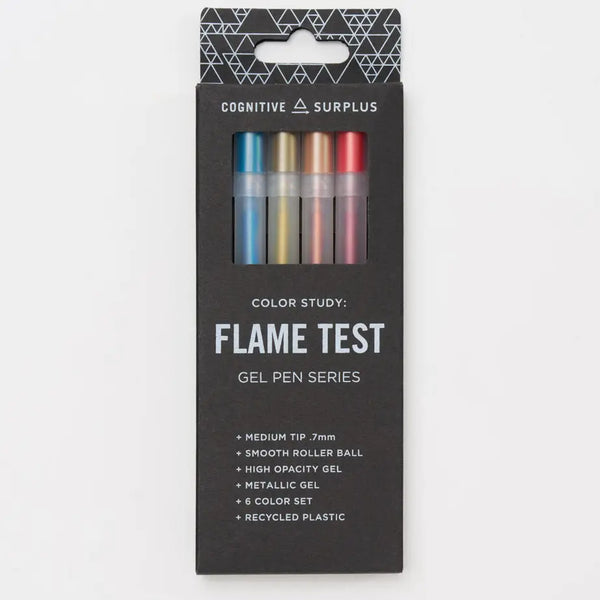 Flame Test High-Opacity Metallic Gel Pens Pack of 6