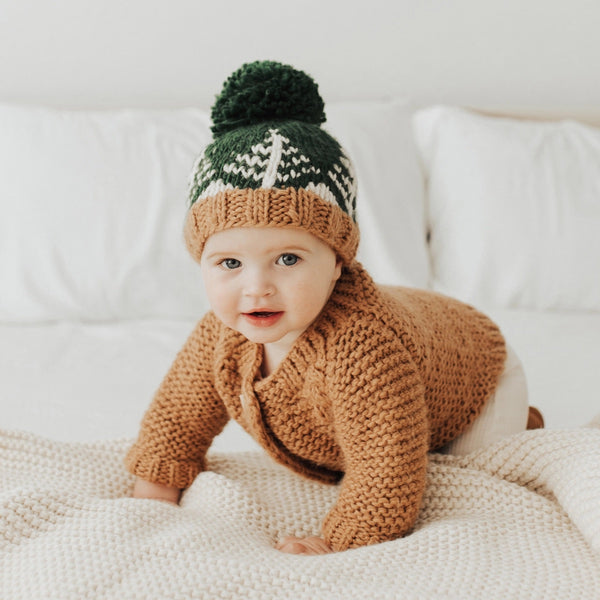 Forest Knit Pom Pom Hat for Babies/Kids