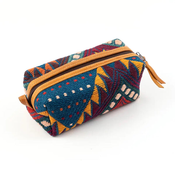 Geometric Embroidered Travel Case