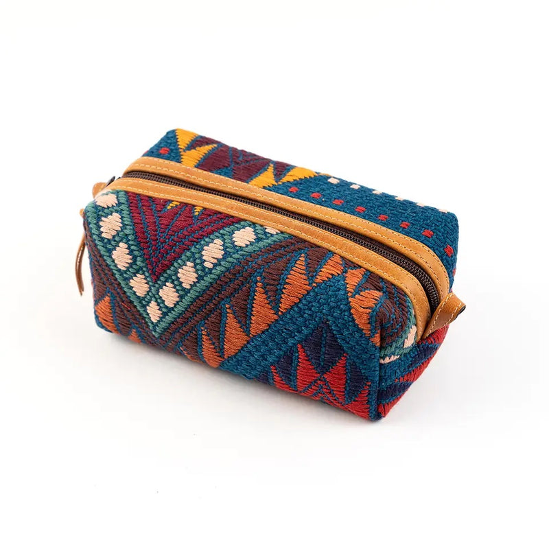 Geometric Embroidered Travel Case