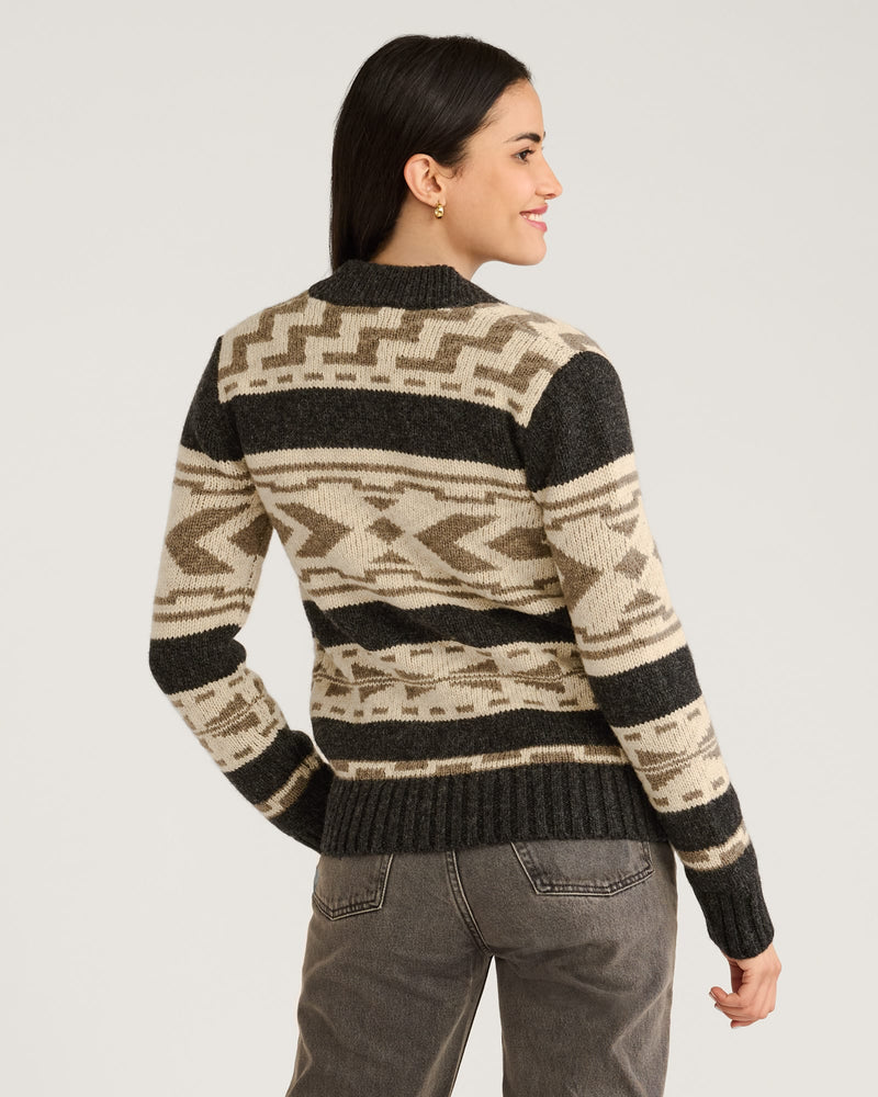 Pendleton Graphic Shetland Zip Cardigan