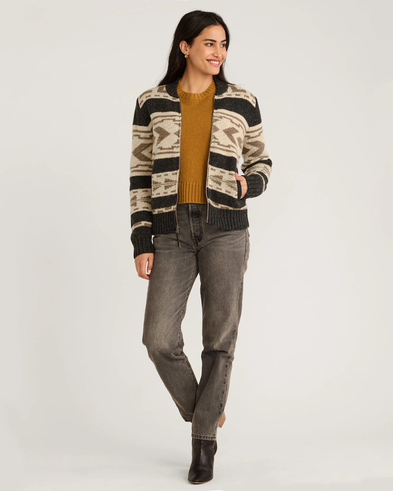 Pendleton Graphic Shetland Zip Cardigan