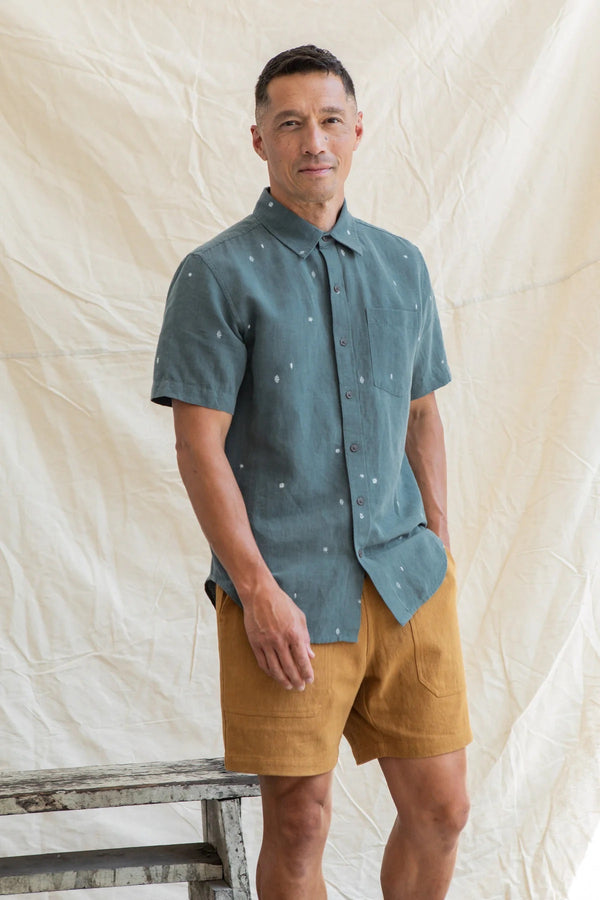 The Harbor Slim Shirt - Slate Mini Flora