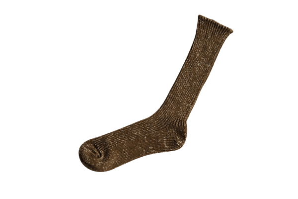 Hemp Cotton Ribbed Socks - Khaki