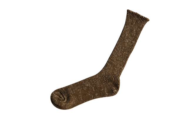 Hemp Cotton Ribbed Socks - Khaki