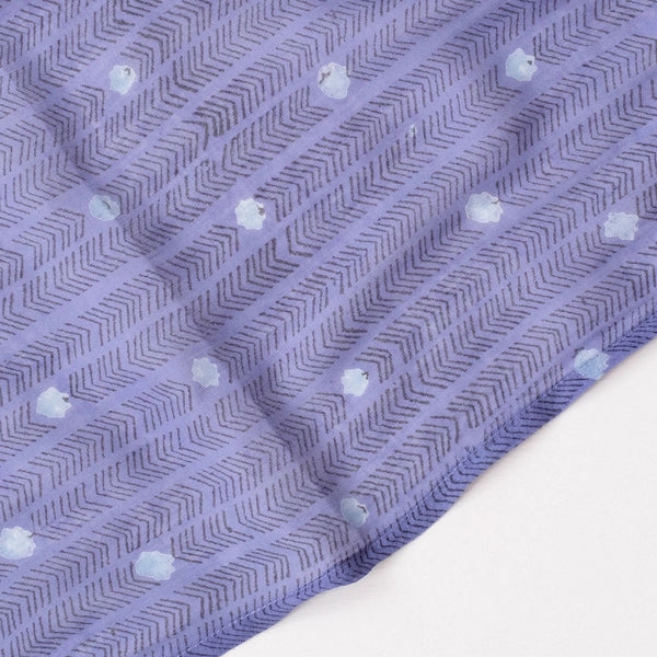 Herringbone Spot Royal Block Printed Scarf