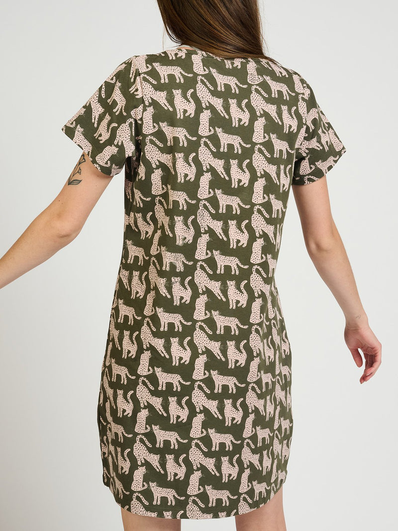 Hudson Shirt Dress - Leopard Green