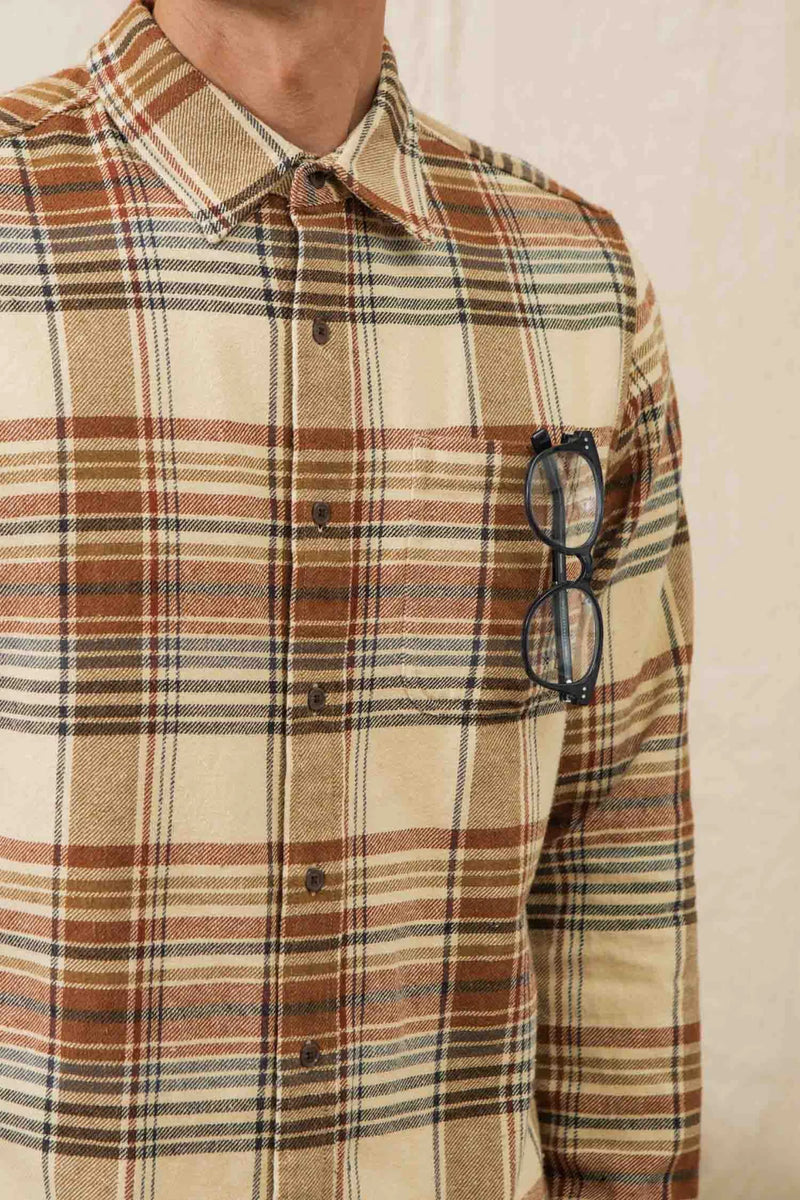 Larson Shirt - Latte Plaid