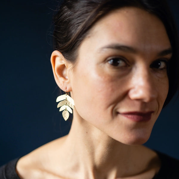 Leah Earring in Brass
