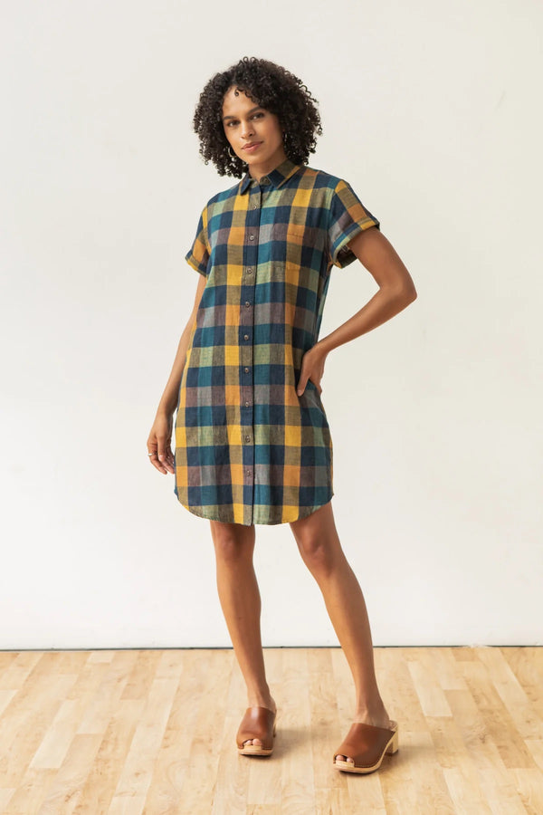 The Loren Shirt Dress - Moonbow Plaid