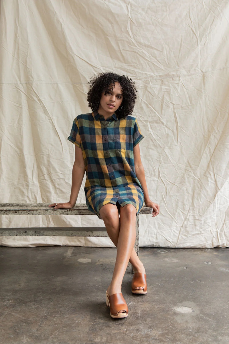 The Loren Shirt Dress - Moonbow Plaid