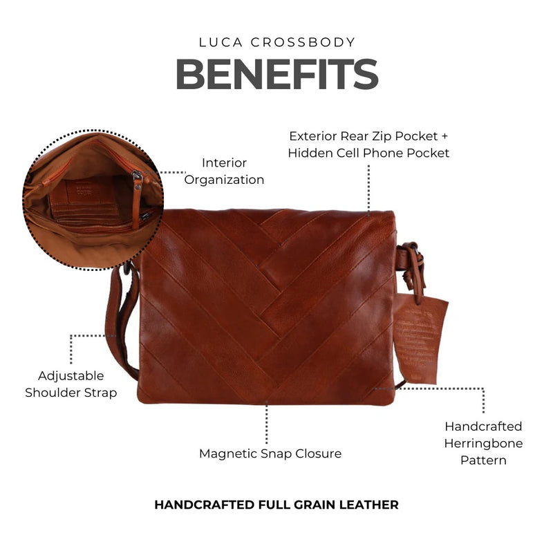 Luca Crossbody in Cognac