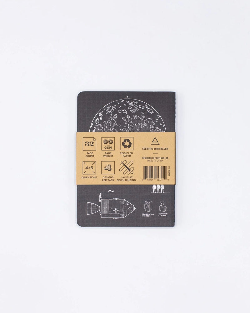 Lunar Landing: Space Exploration Pocket Notebook Set of 4