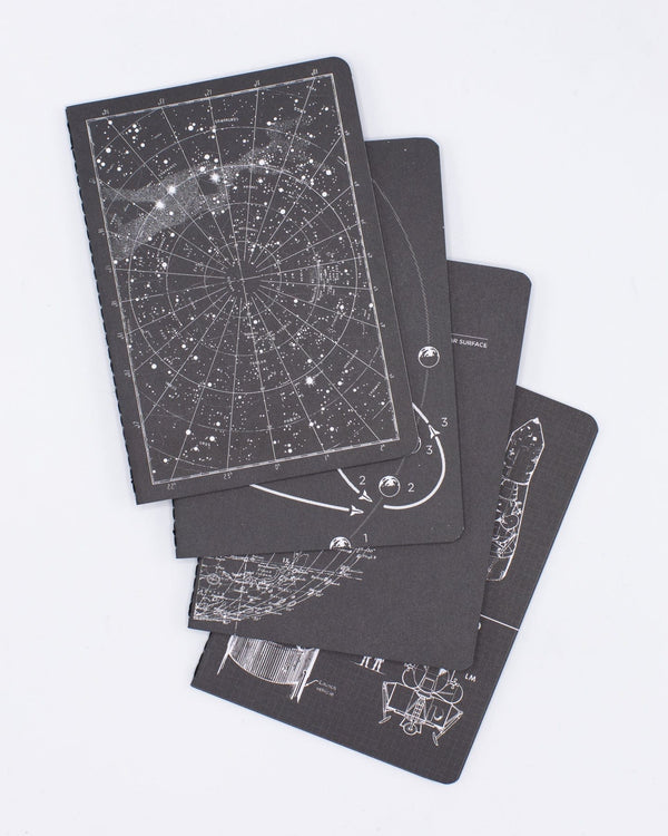 Lunar Landing: Space Exploration Pocket Notebook Set of 4