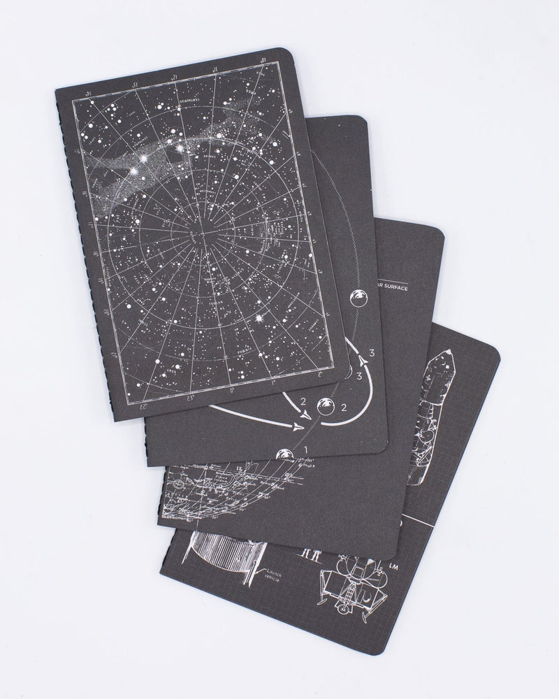 Lunar Landing: Space Exploration Pocket Notebook Set of 4